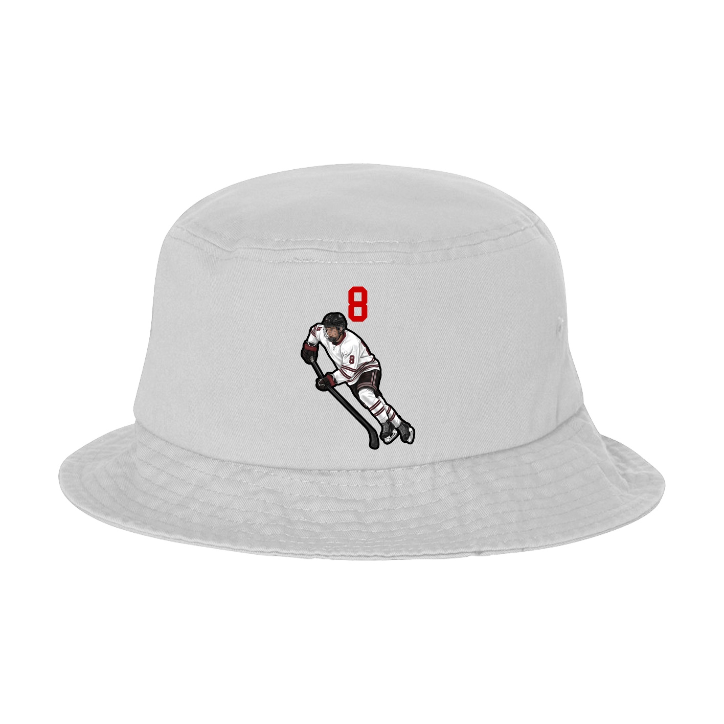 Bucket Cap — Number Top in White