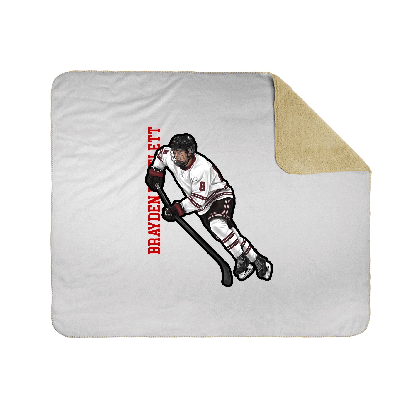 Throw Blanket — Name Vertical in White