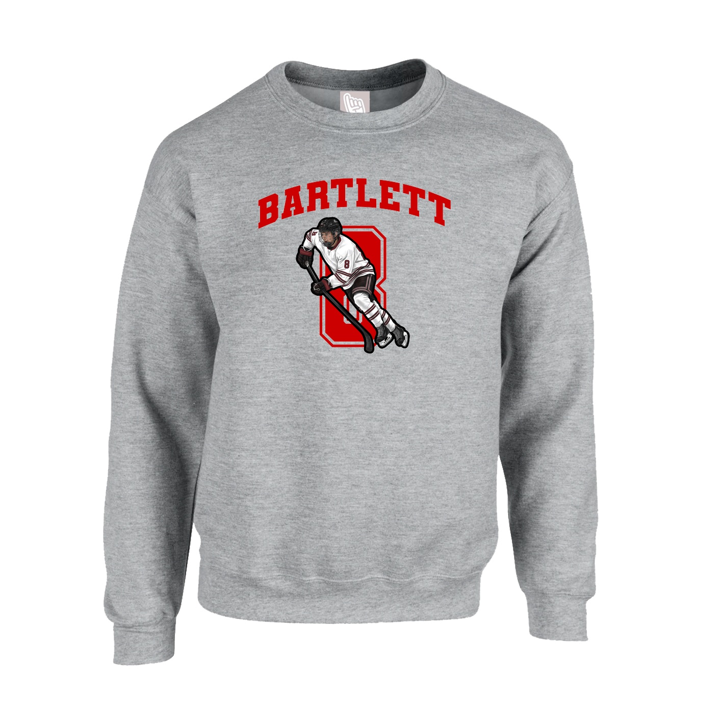 Fleece Crew — Number in Grey