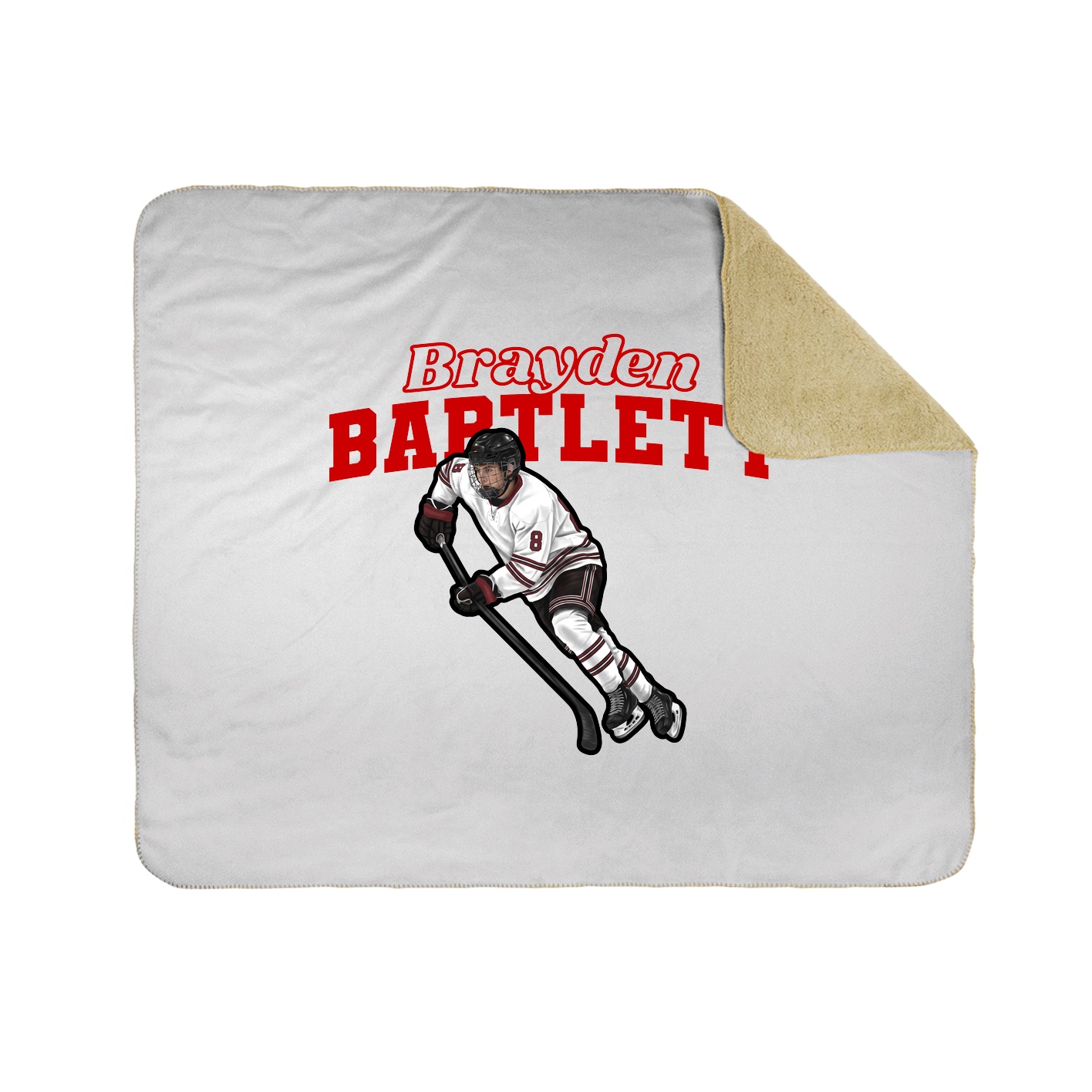 Throw Blanket — Name Arch in White