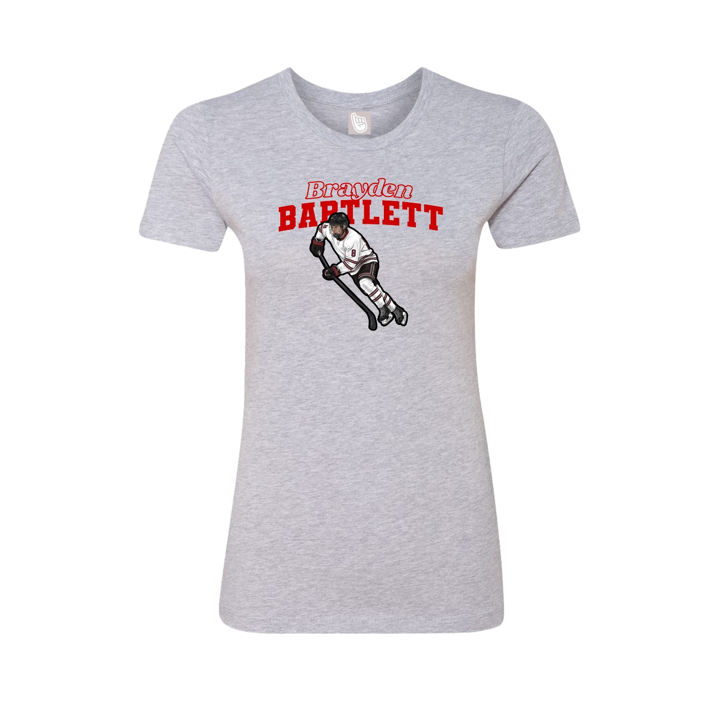 Fitted Women's Tee — Name Arch in Grey