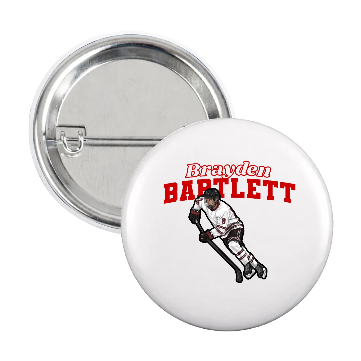 Game Day Button — Name Arch in White