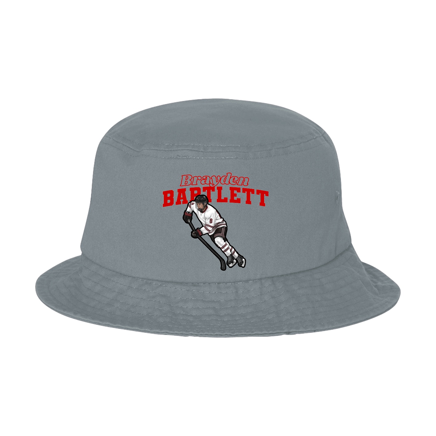 Bucket Cap — Name Arch in Grey