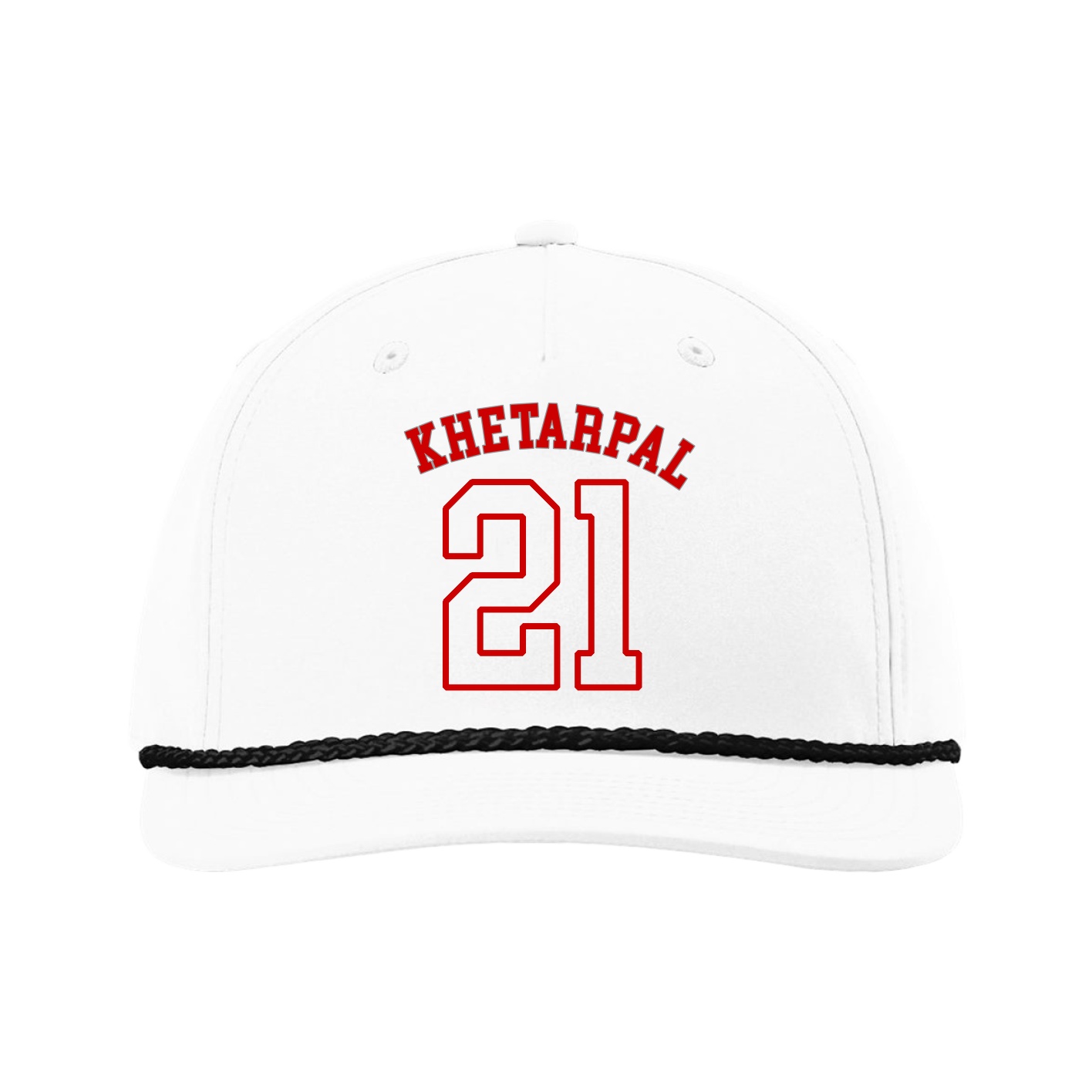 Five-Panel Classic Rope Cap — Shirsey Arch in White