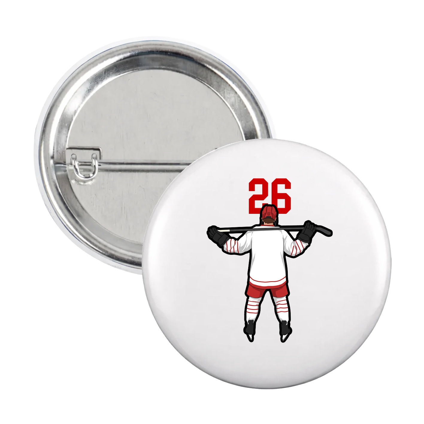 Game Day Button — Number Top in White