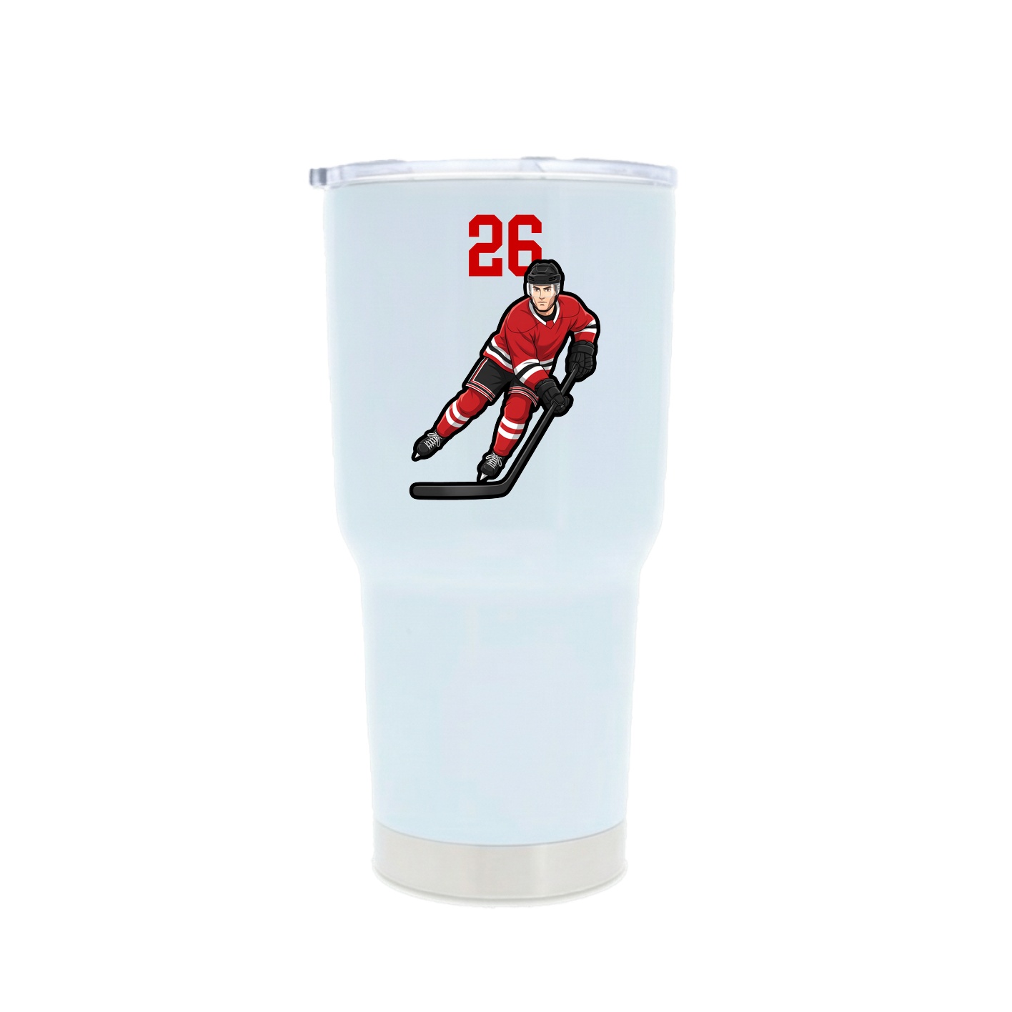 30oz Stainless Steel Tumbler — Number Top in White