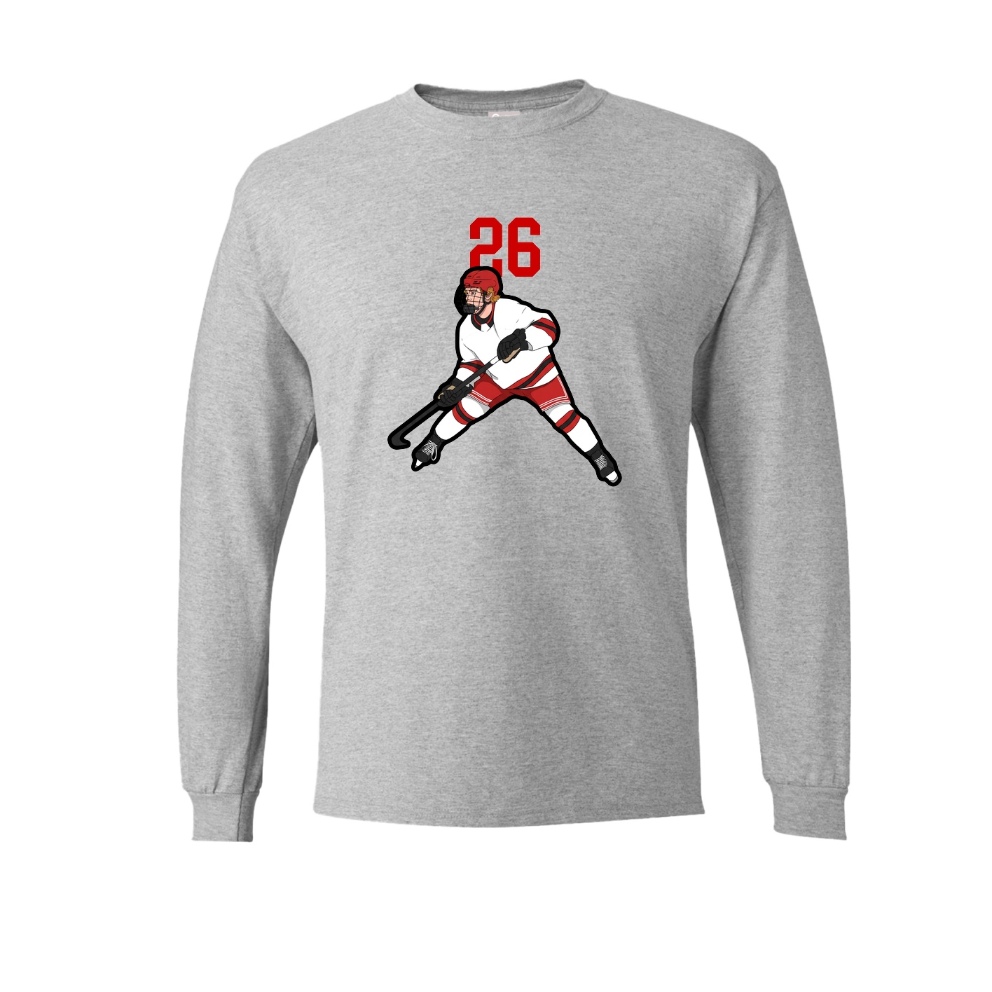 Long Sleeve Tee — Number Top in Grey
