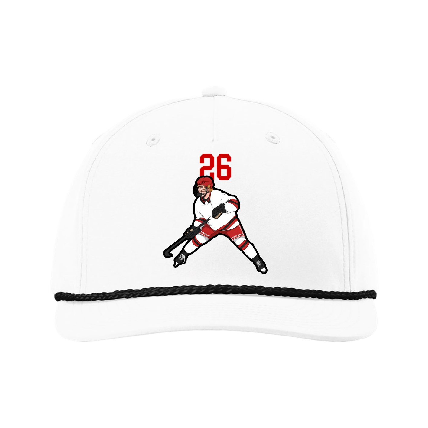 Five-Panel Classic Rope Cap — Number Top in White