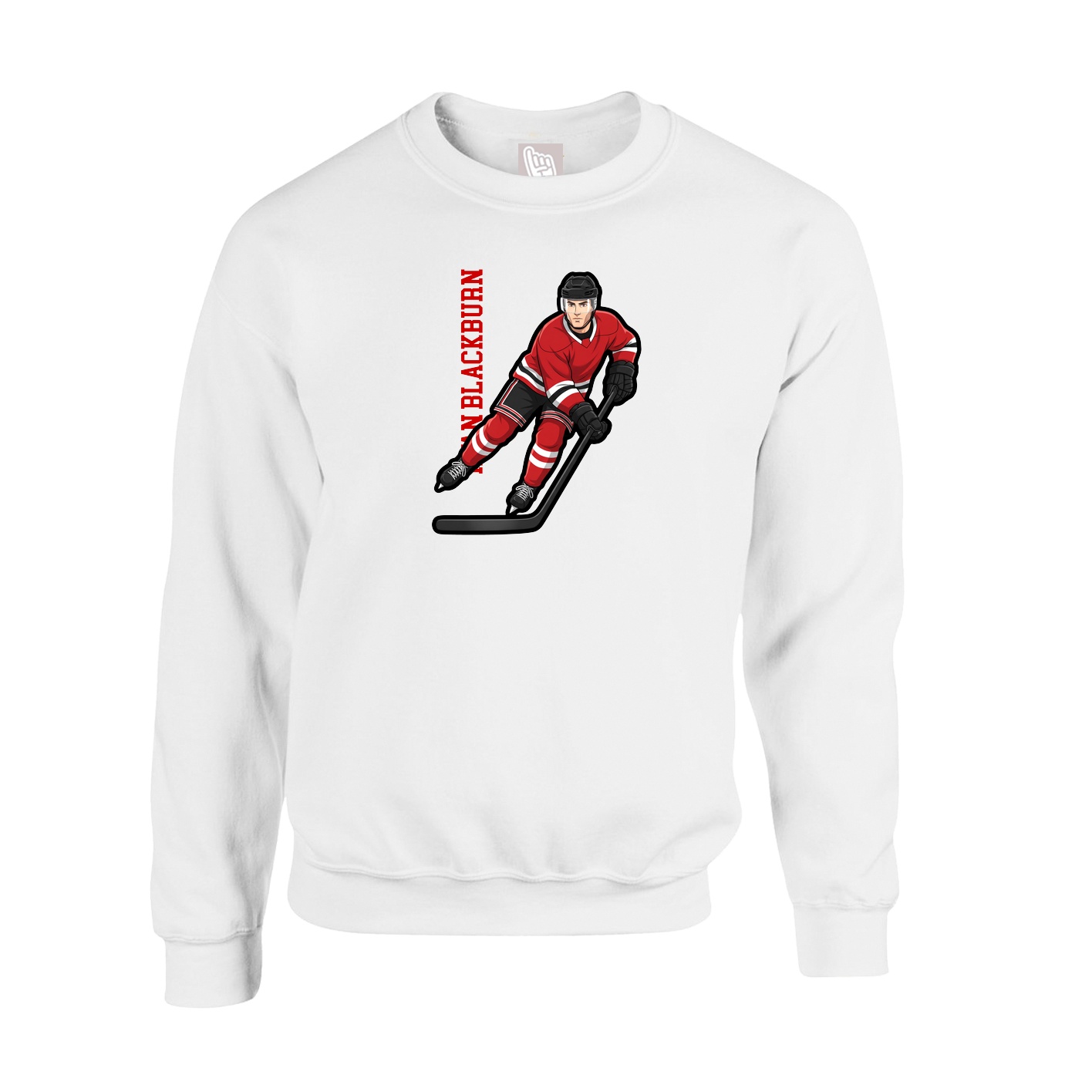 Fleece Crew — Name Vertical in White