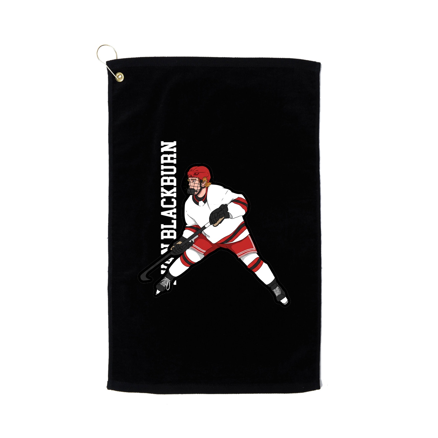 Golf Towel — Name Vertical in Black
