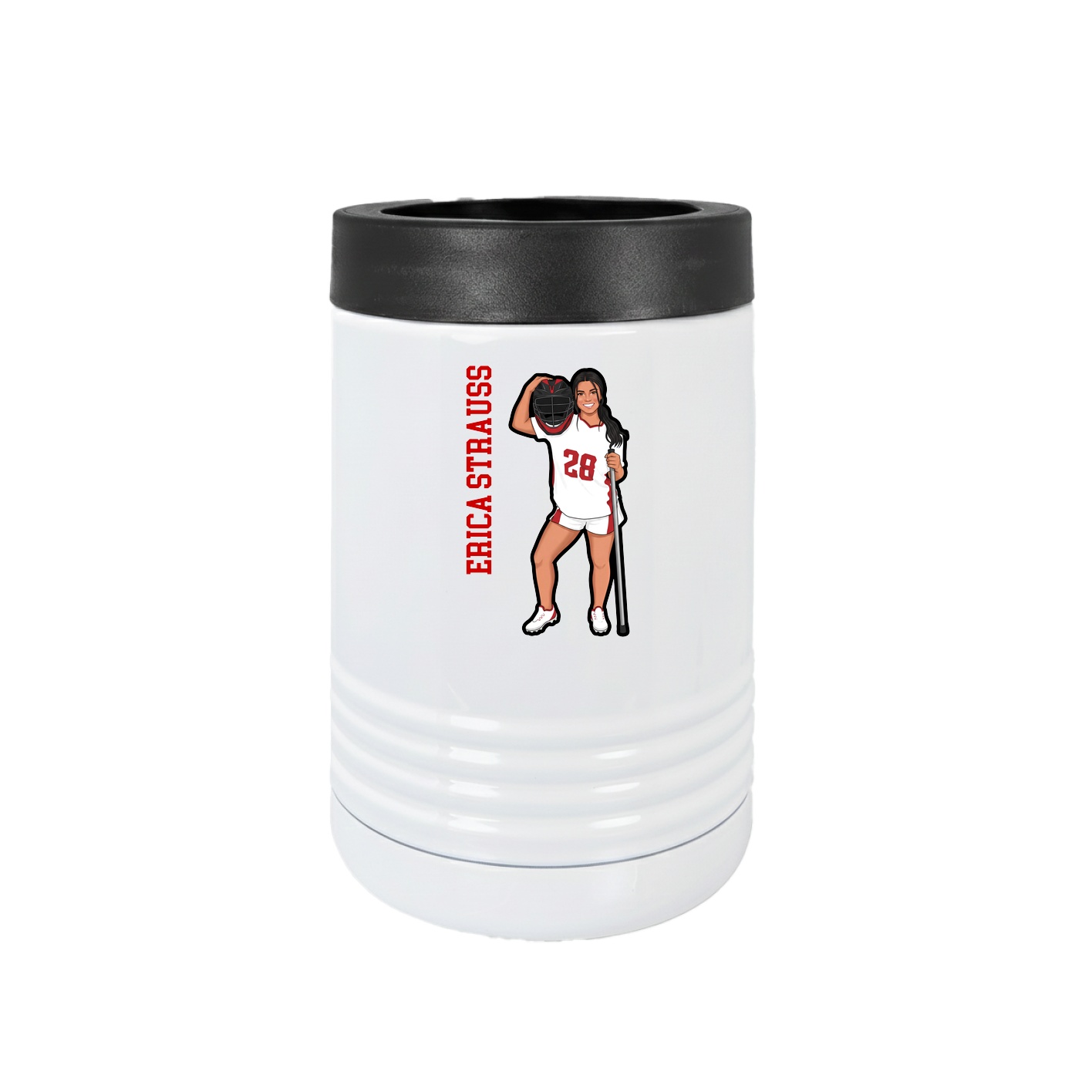 Beverage Holder — Name Vertical in White