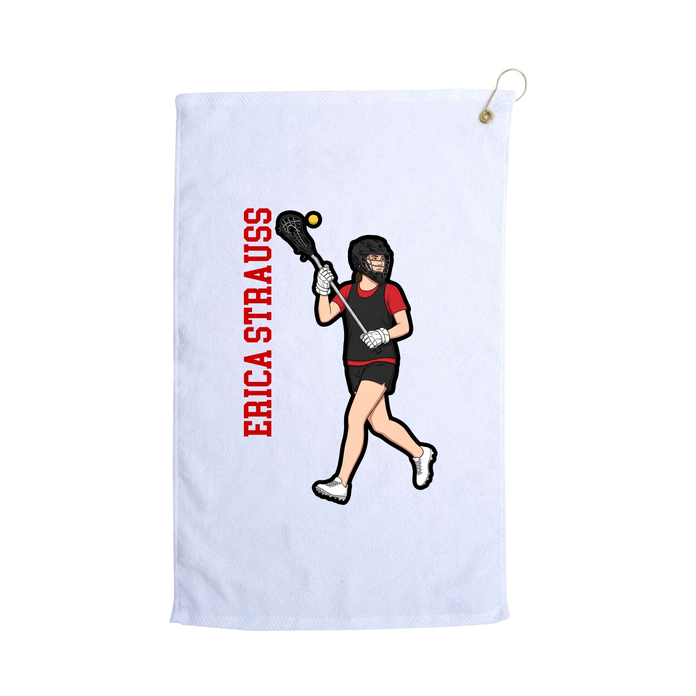 Golf Towel — Name Vertical in White