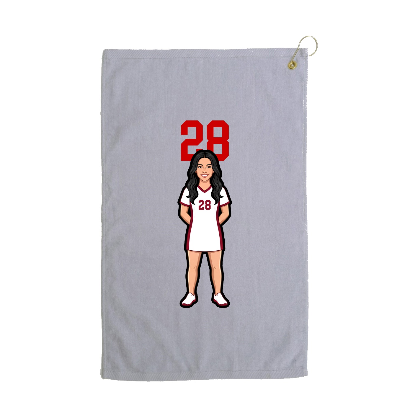 Golf Towel — Number Top in Grey