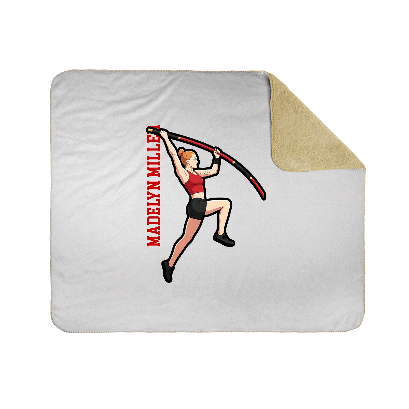 Throw Blanket — Name Vertical in White
