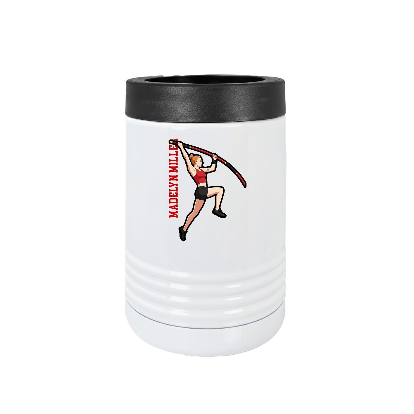 Beverage Holder — Name Vertical in White