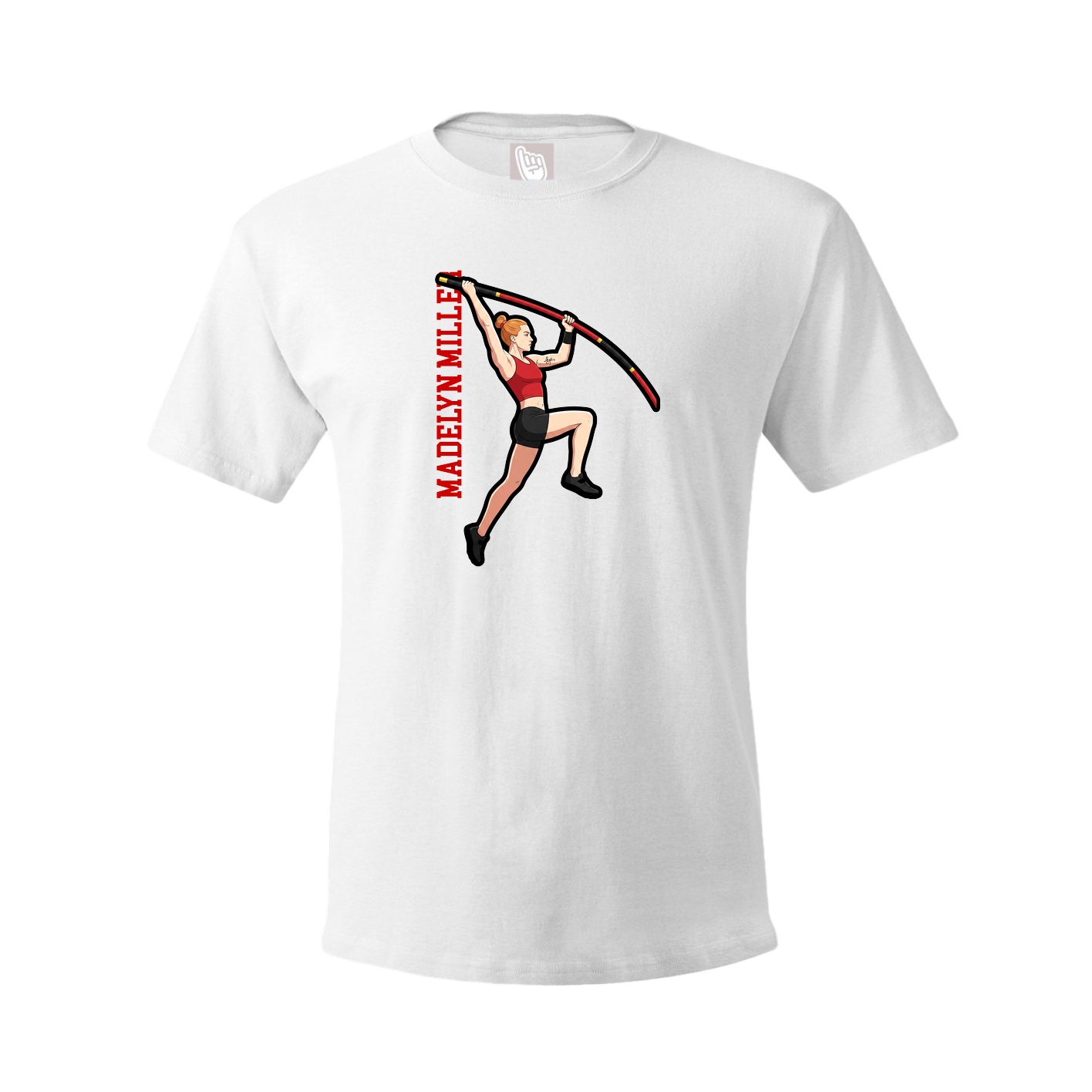 Youth Tee — Name Vertical in White