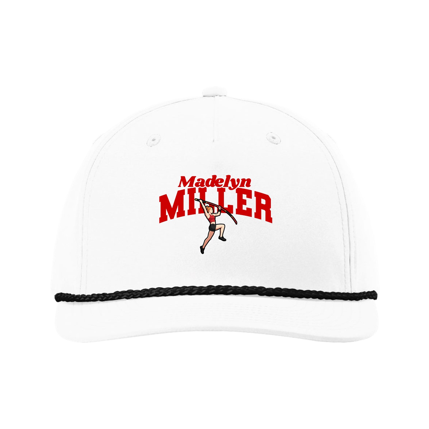 Five-Panel Classic Rope Cap — Signature Arch in White