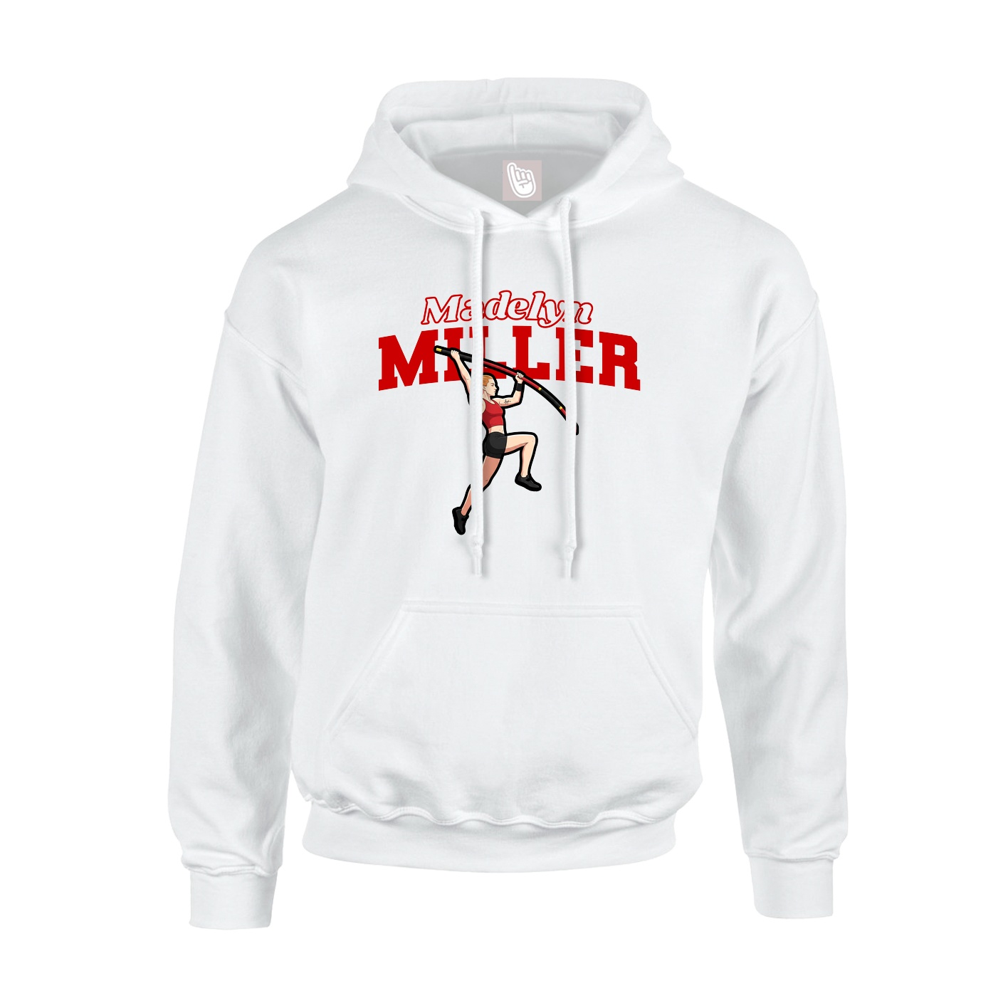 Hoodie — Name Arch in White