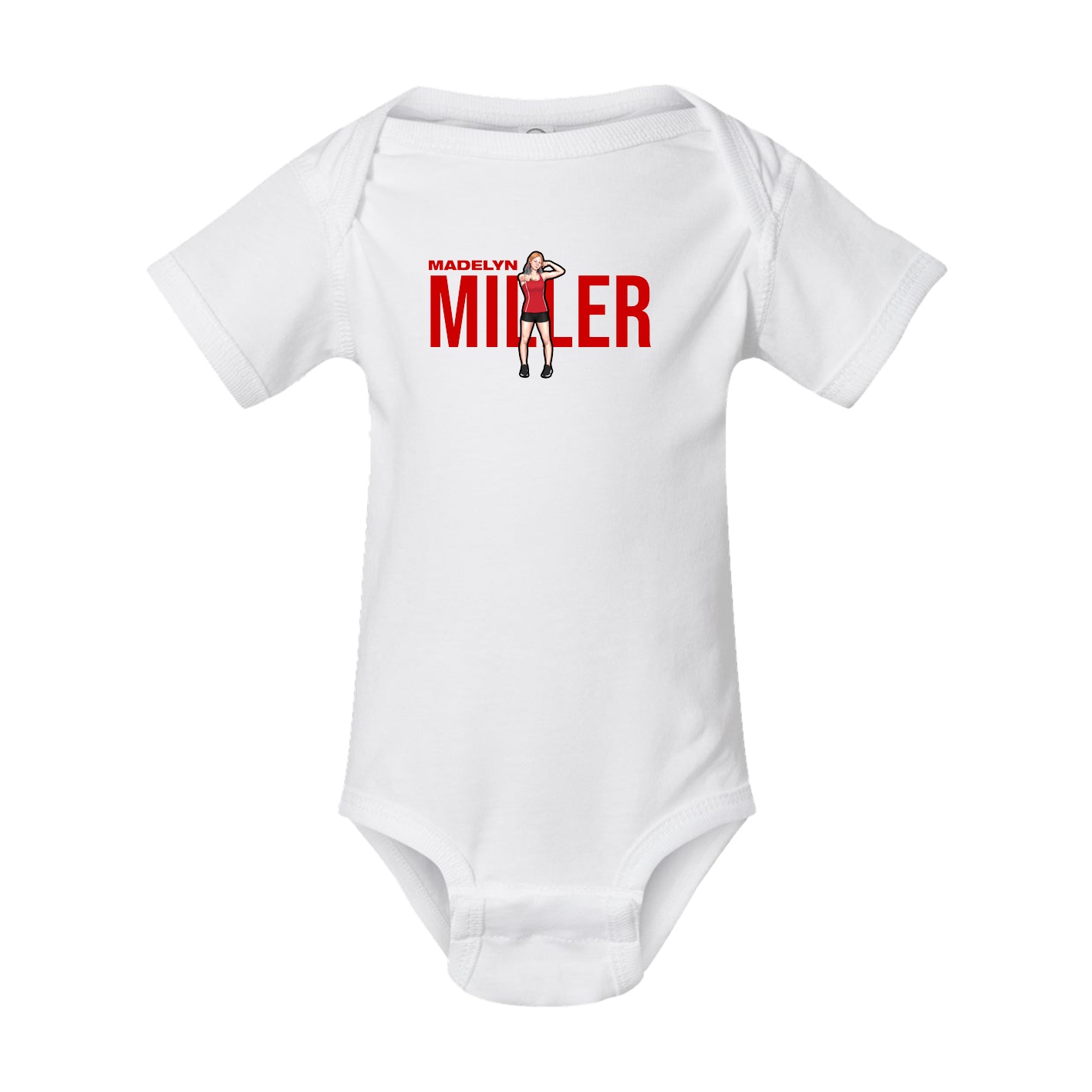 Baby Onesie — Player Name in White