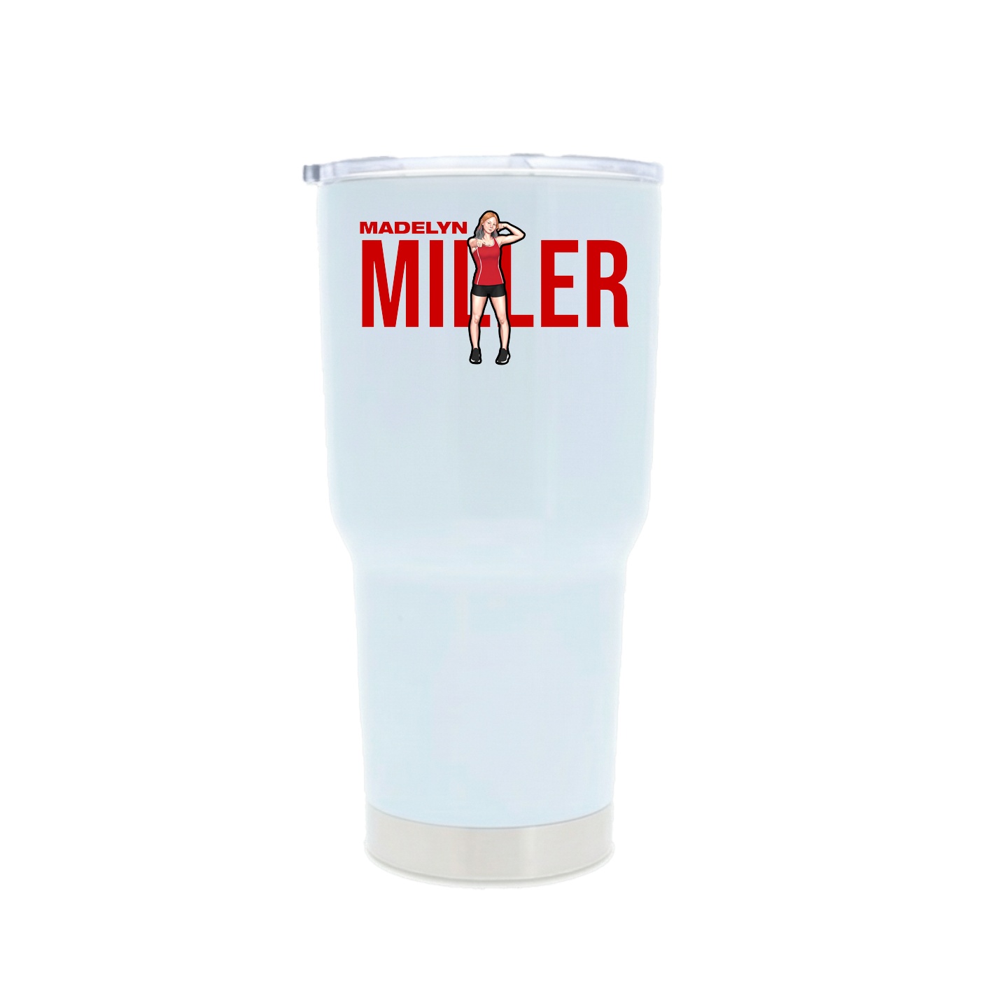 30oz Stainless Steel Tumbler — Player Name in White