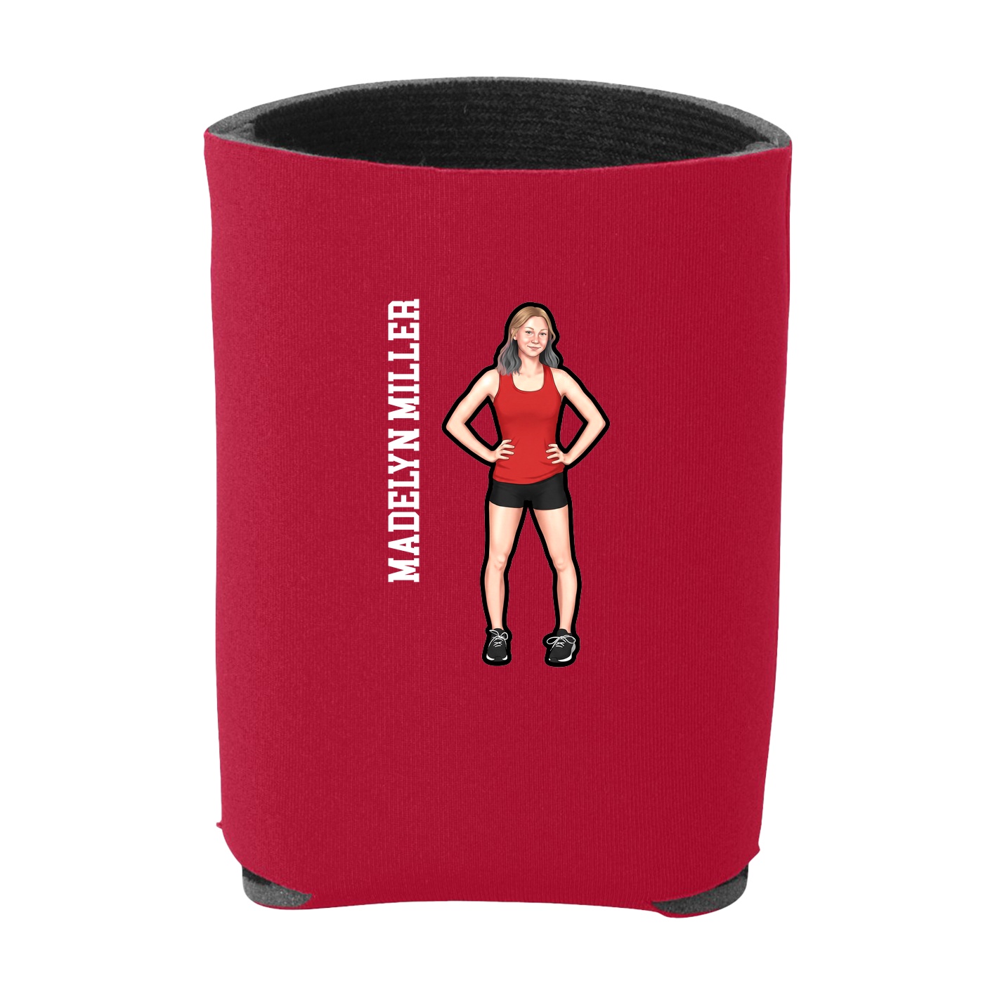 Can Holder — Name Vertical in Red