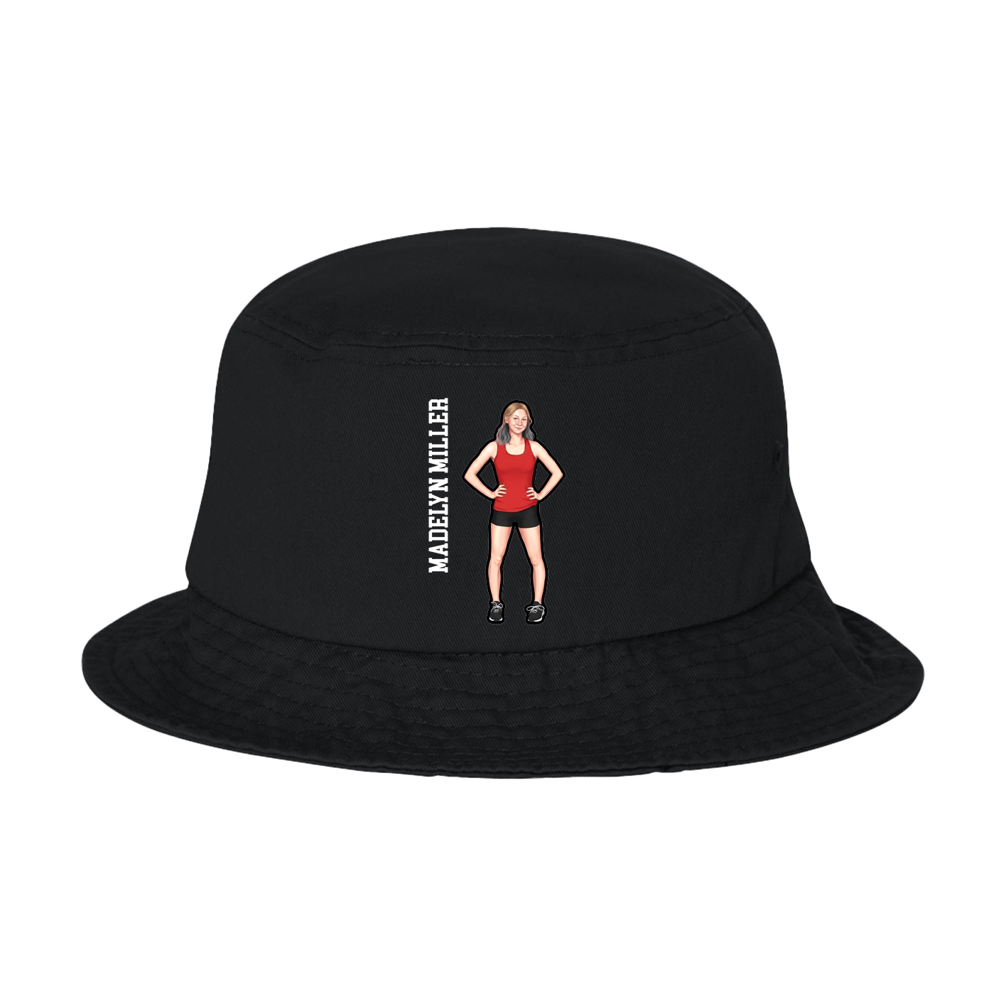 Bucket Cap — Name Vertical in Black