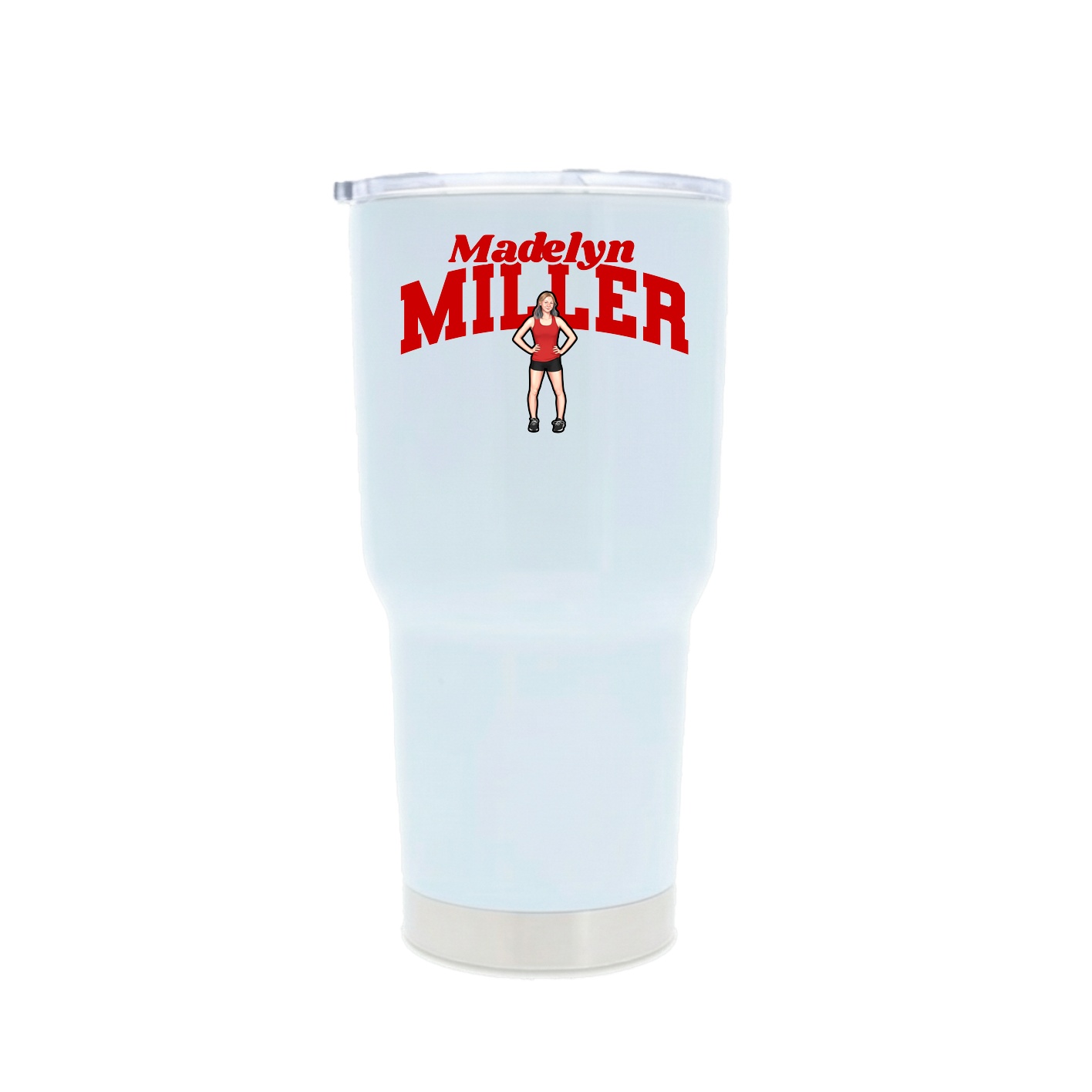 30oz Stainless Steel Tumbler — Signature Arch in White