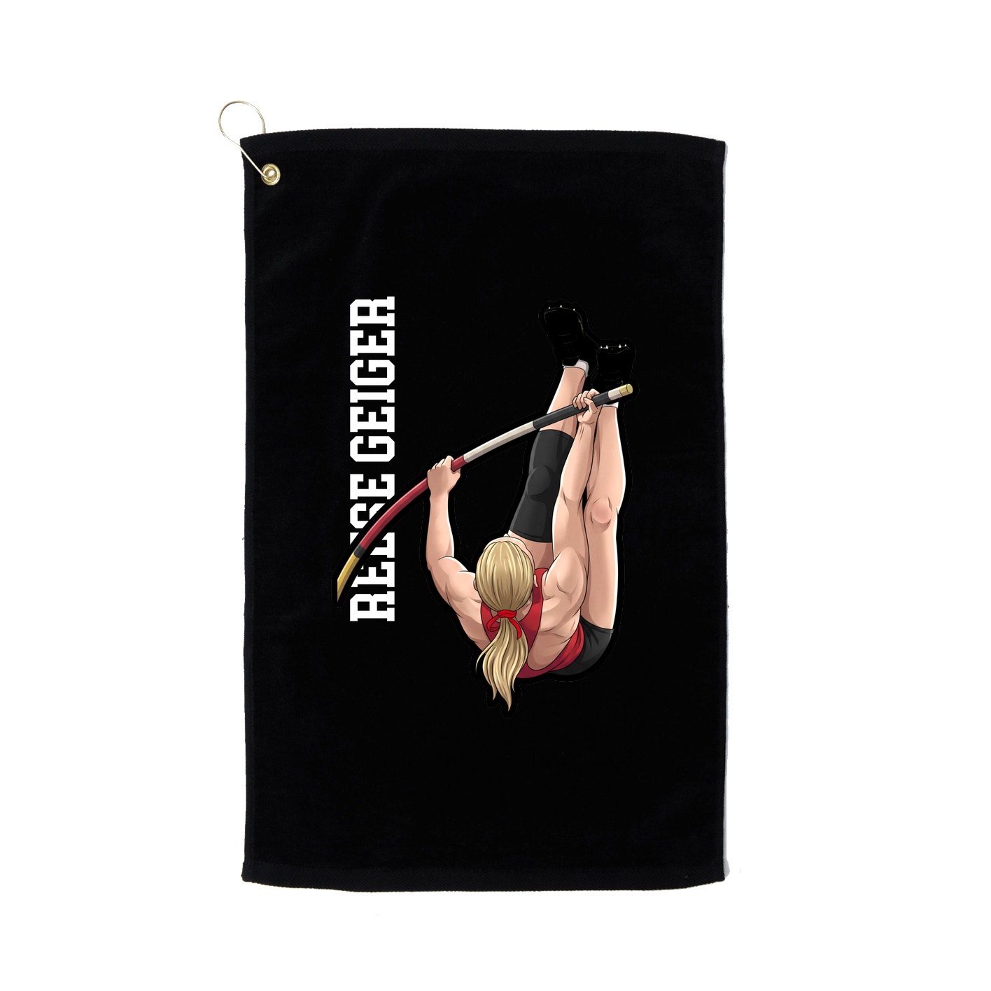 Golf Towel — Name Vertical in Black