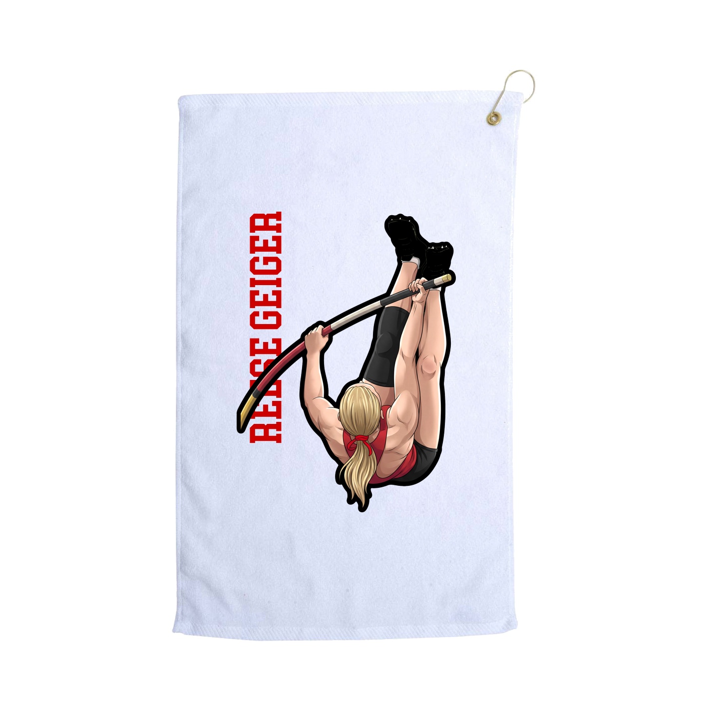 Golf Towel — Name Vertical in White