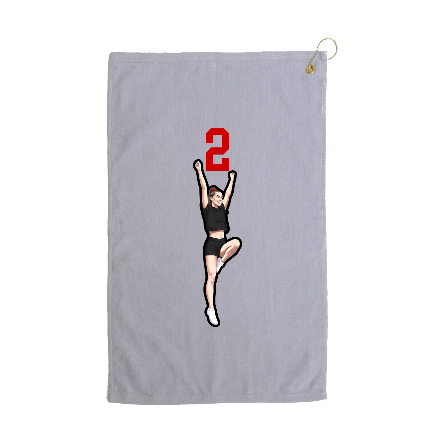 Golf Towel — Number Top in Grey