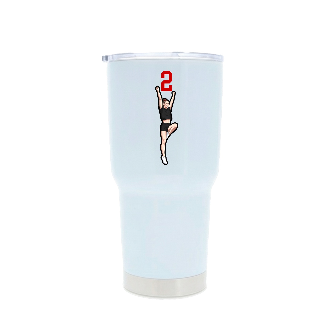 30oz Stainless Steel Tumbler — Number Top in White