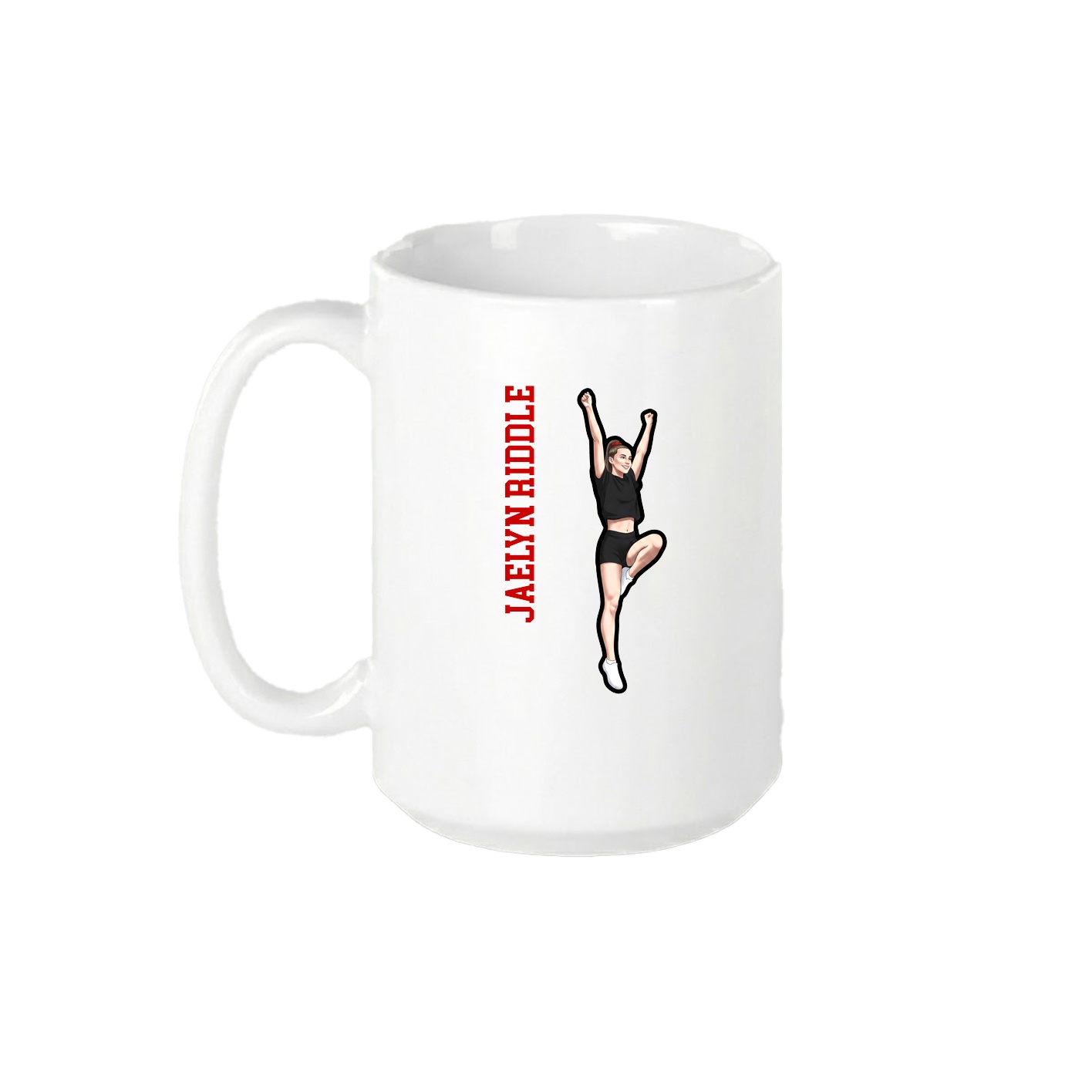 15oz Coffee Mug — Name Vertical in White