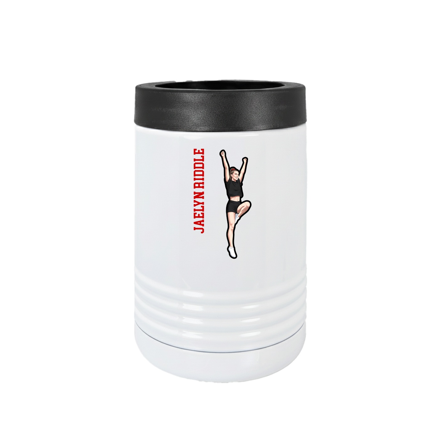 Beverage Holder — Name Vertical in White