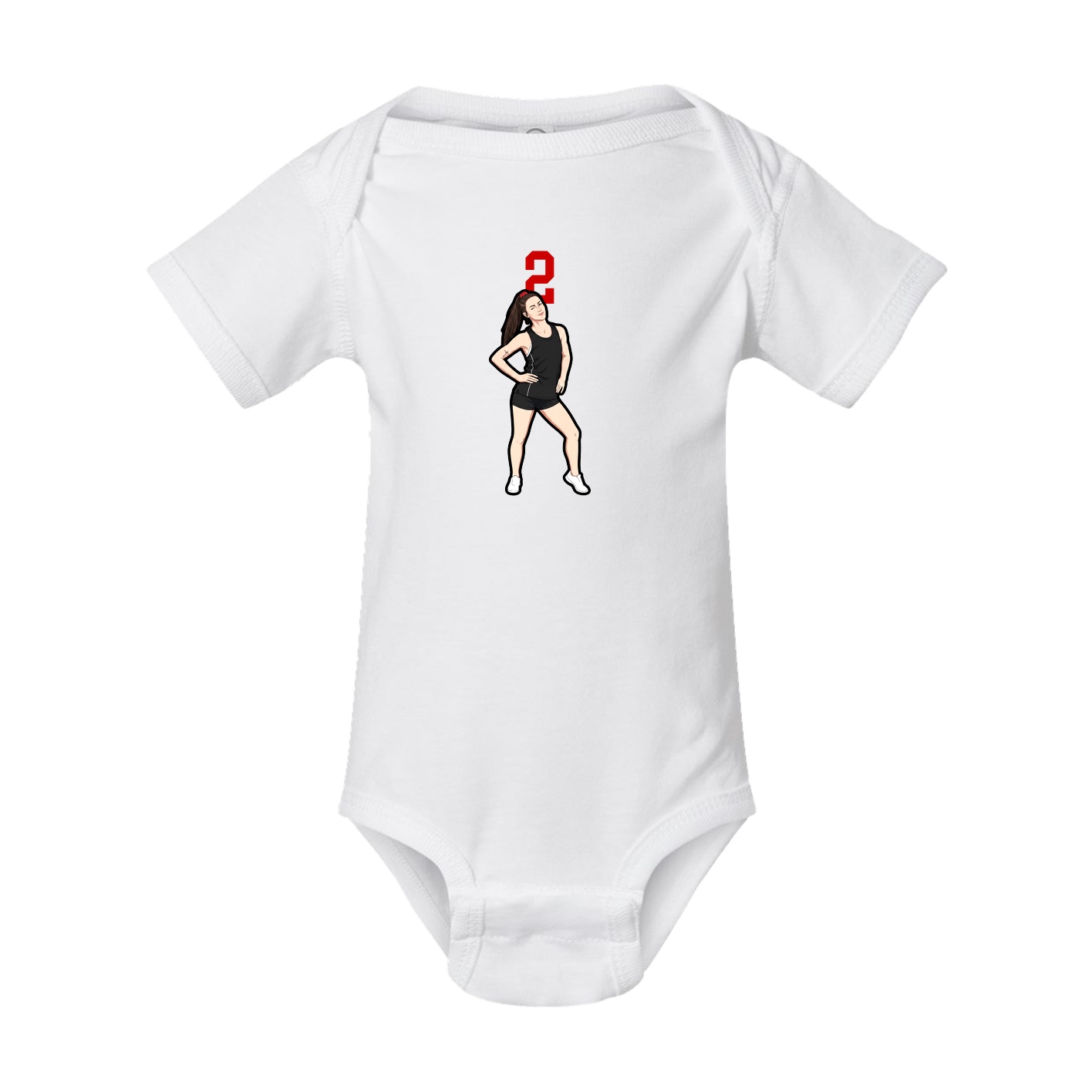 Baby Onesie — Number Top in White