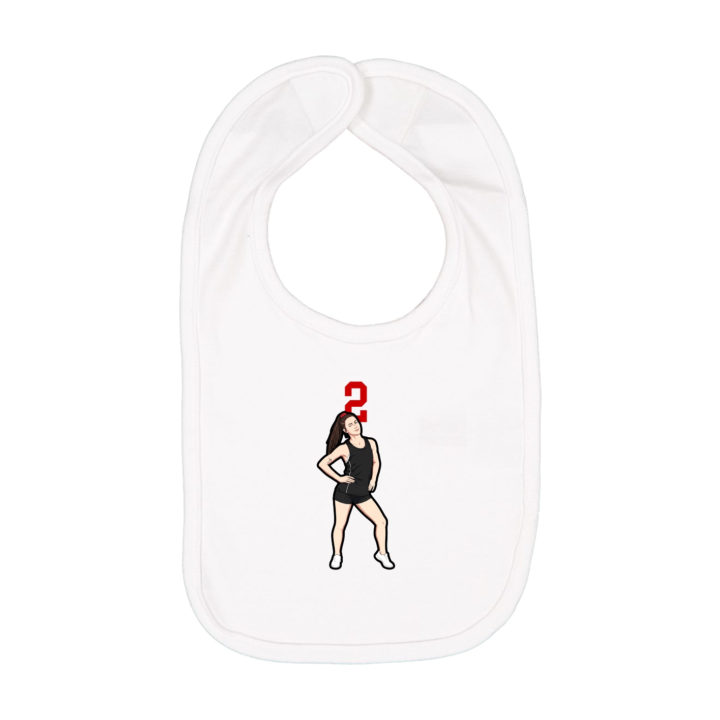 Infant Bib — Number Top in White