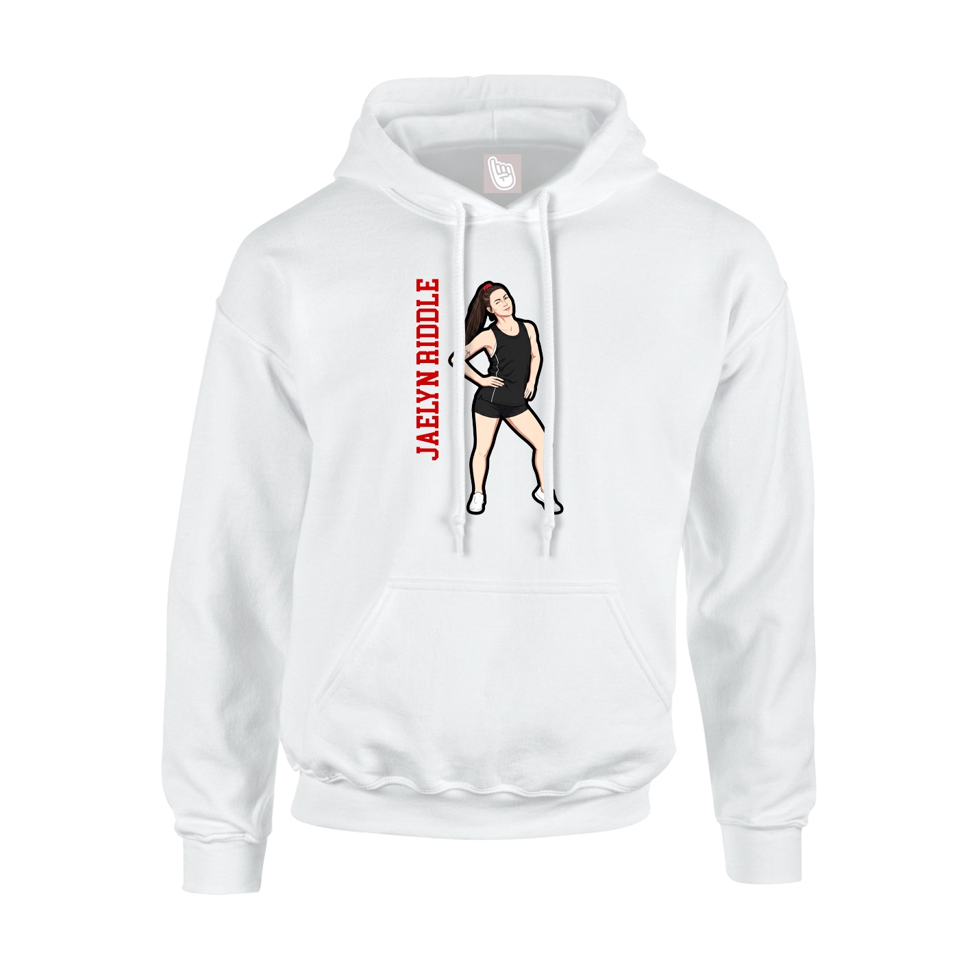 Youth Hoodie — Name Vertical in White