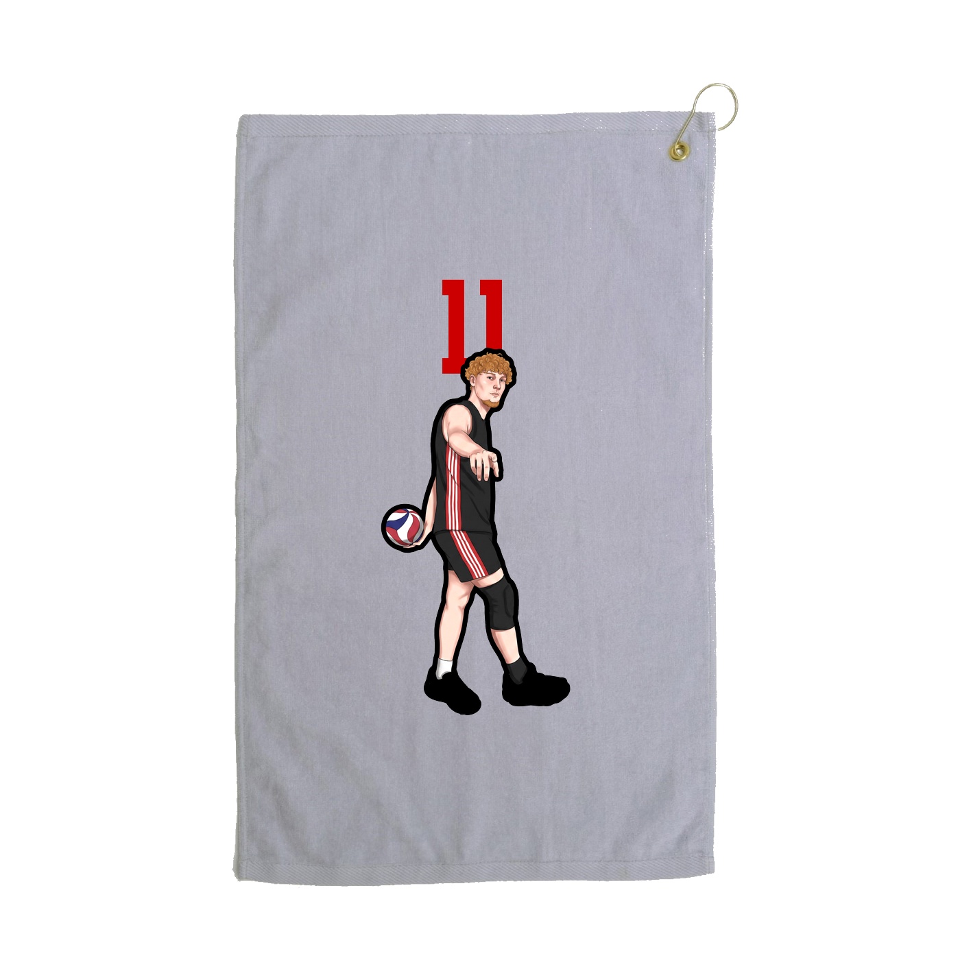 Golf Towel — Number Top in Grey