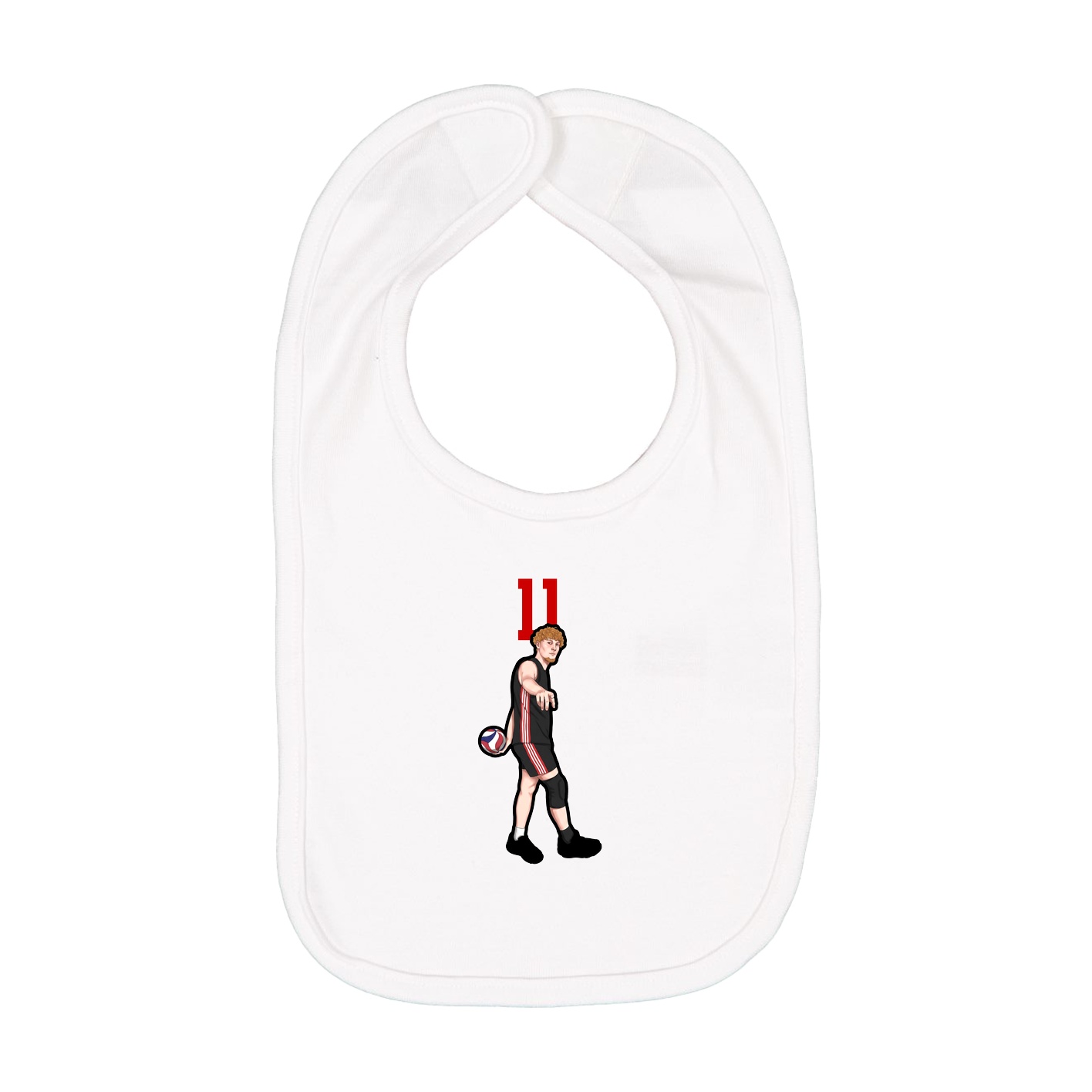 Infant Bib — Number Top in White