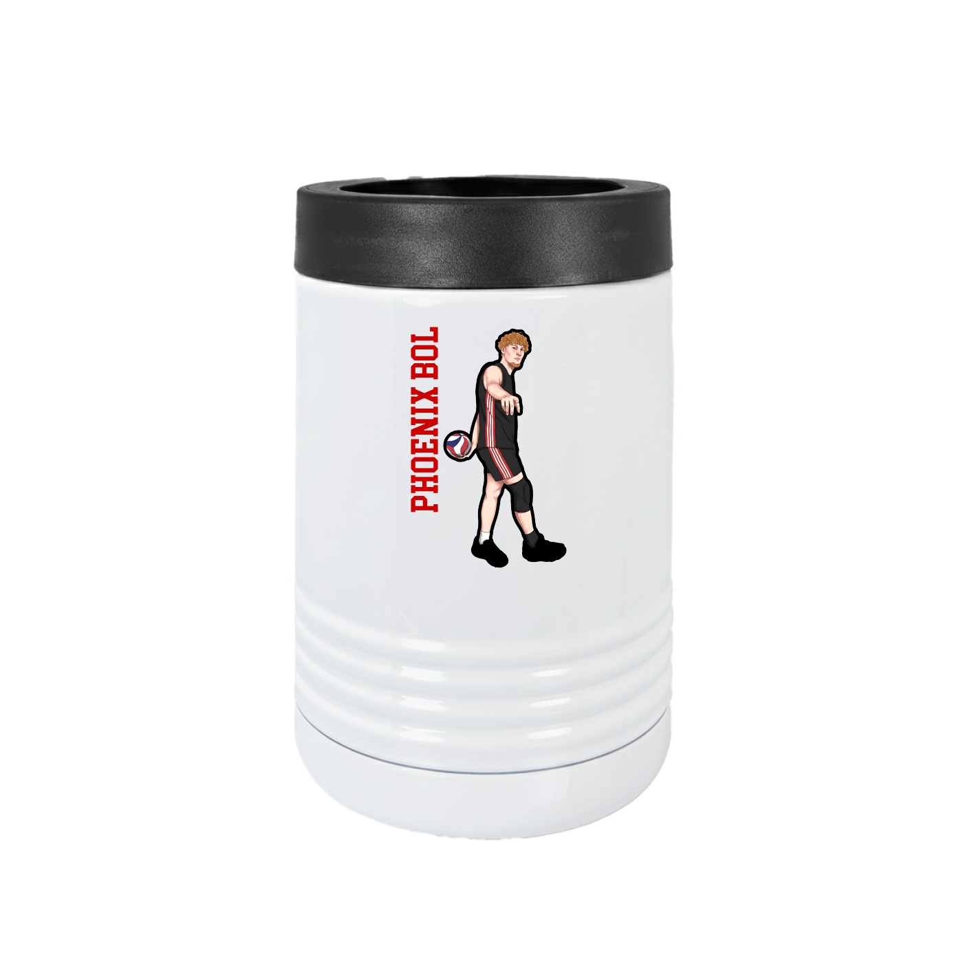 Beverage Holder — Name Vertical in White
