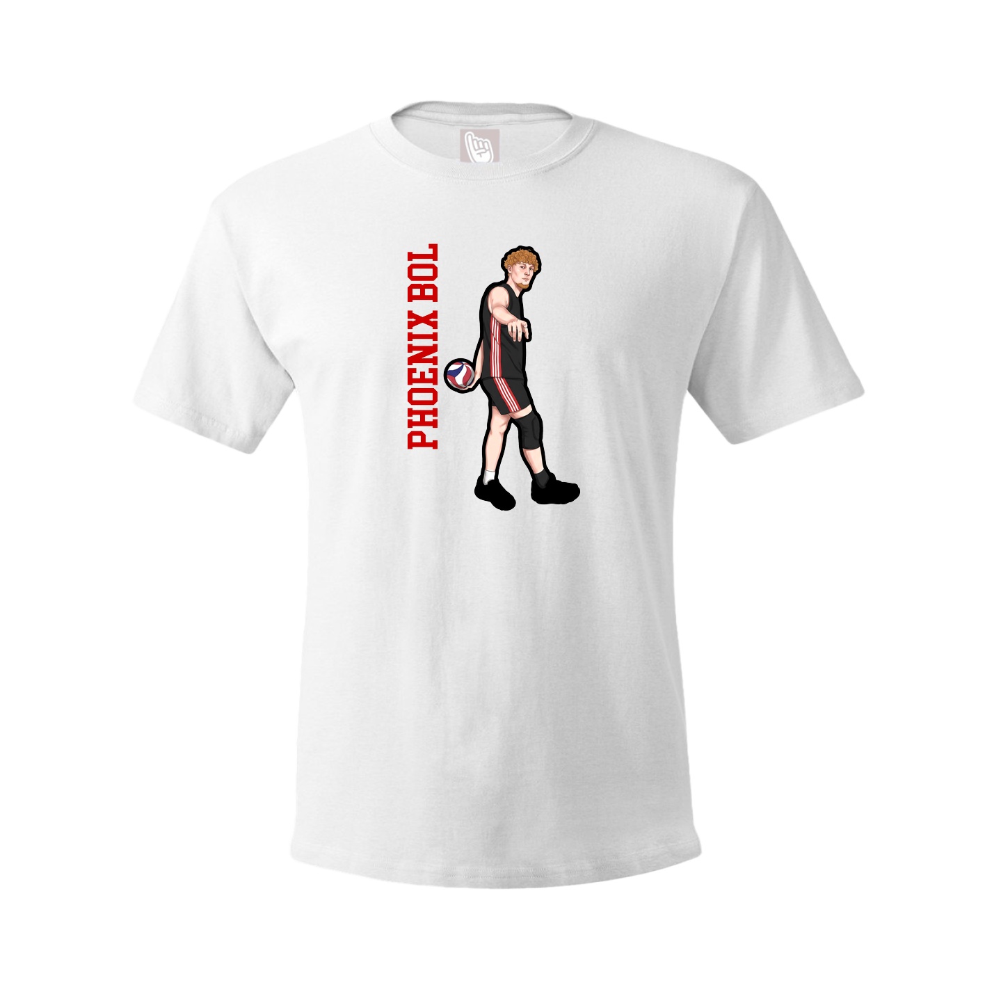Youth Tee — Name Vertical in White