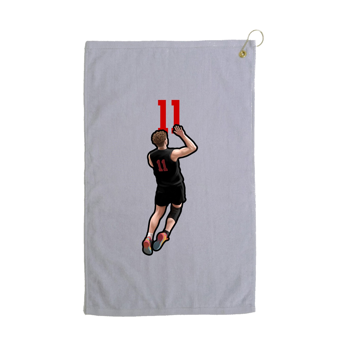 Golf Towel — Number Top in Grey