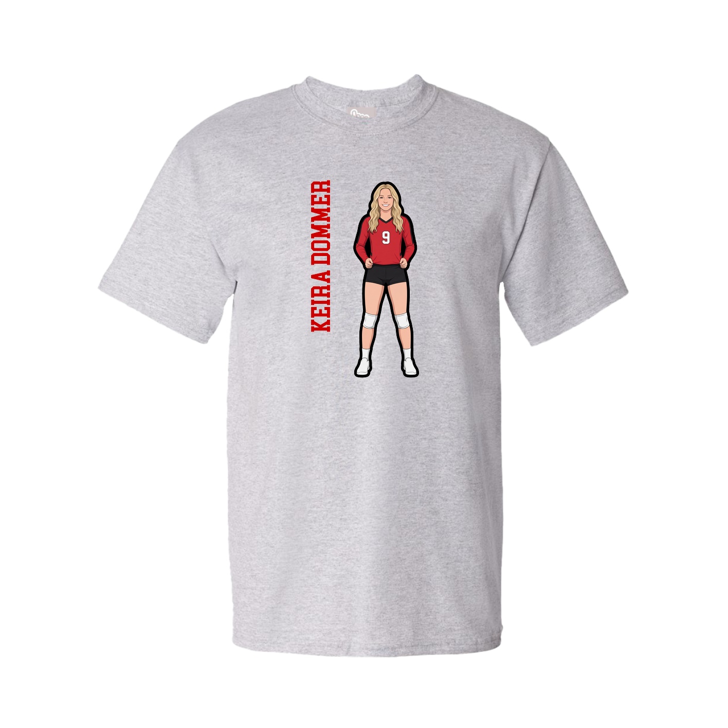 Youth Tee — Name Vertical in Grey