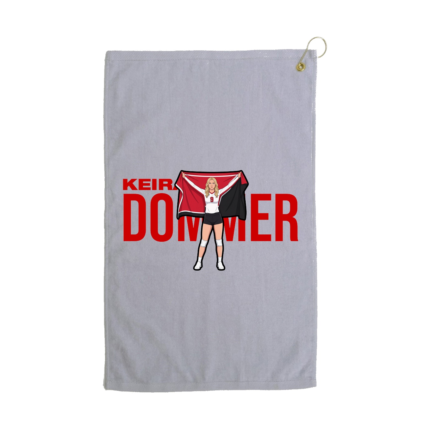 Golf Towel — Player Name in Grey
