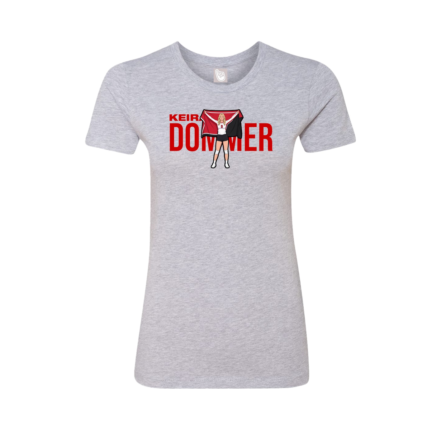 Fitted Women's Tee — Player Name in Grey