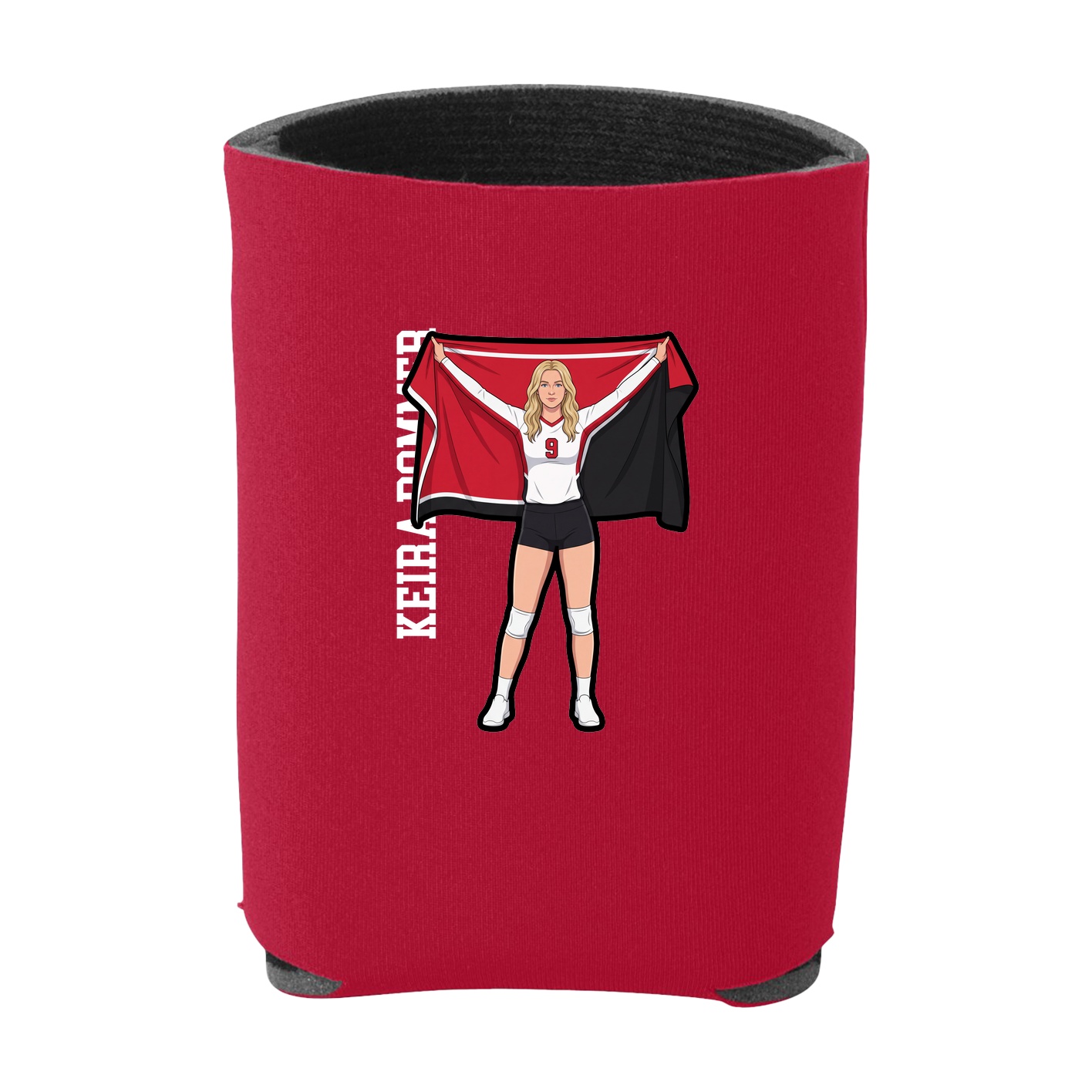 Can Holder — Name Vertical in Red