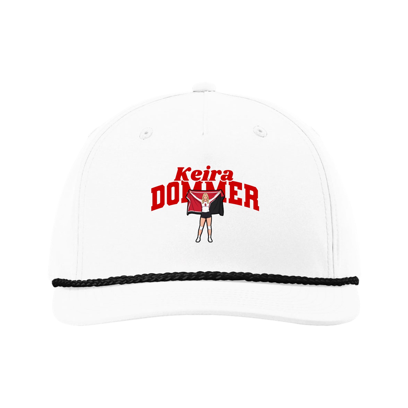 Five-Panel Classic Rope Cap — Signature Arch in White