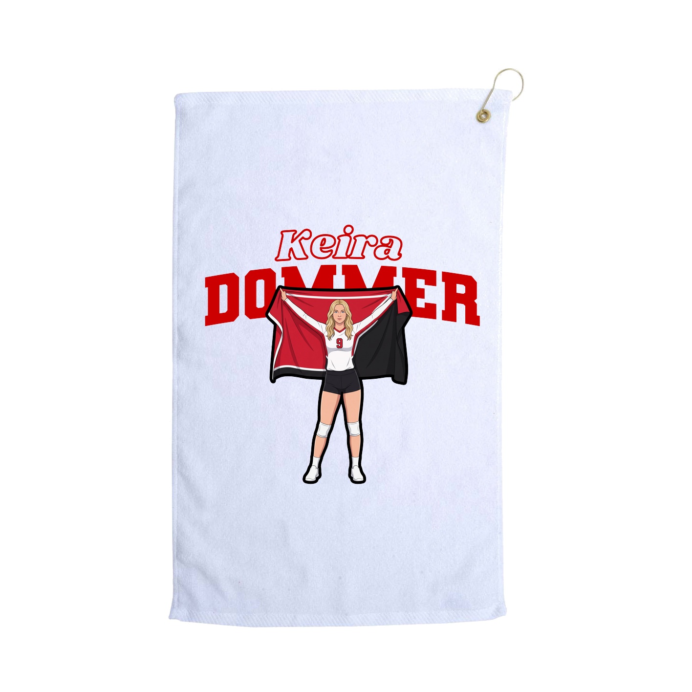 Golf Towel — Name Arch in White