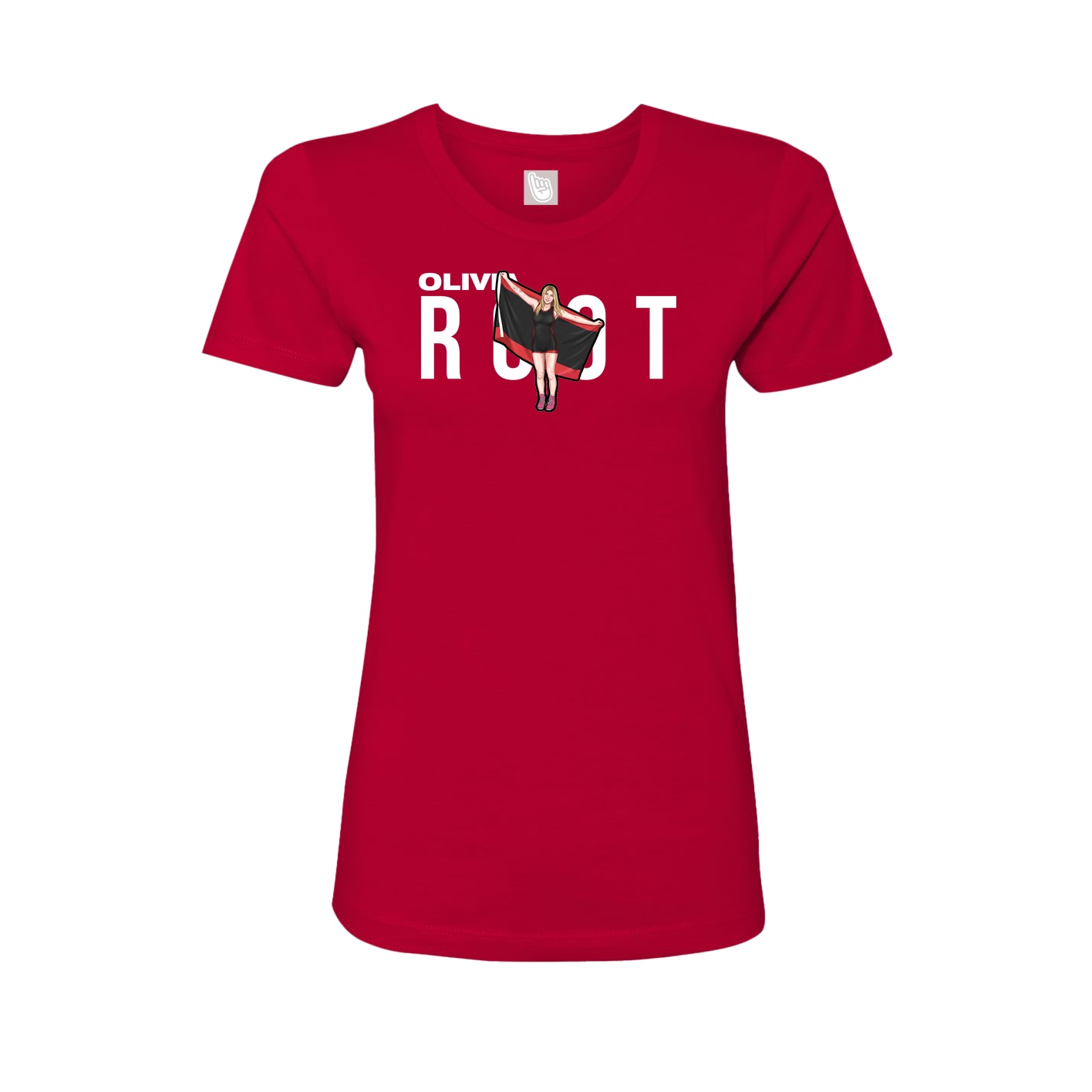 Fitted Women's Tee — Player Name in Red