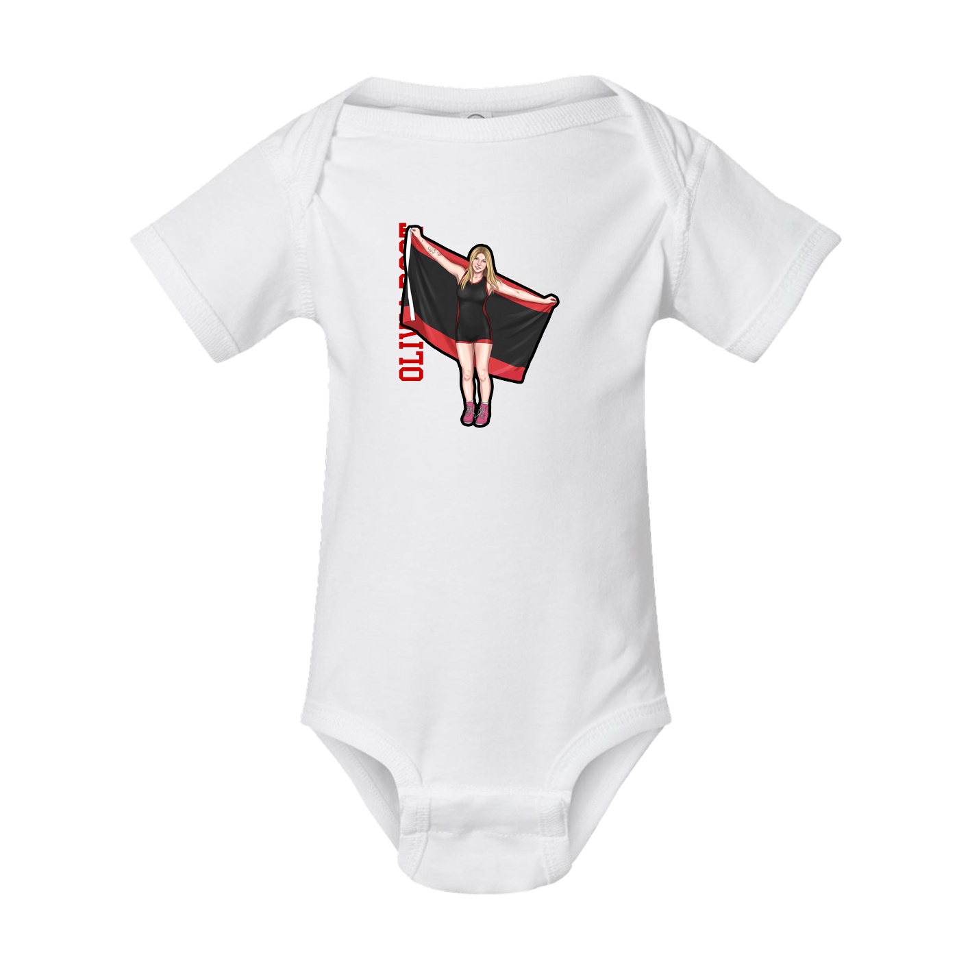 Baby Onesie — Name Vertical in White