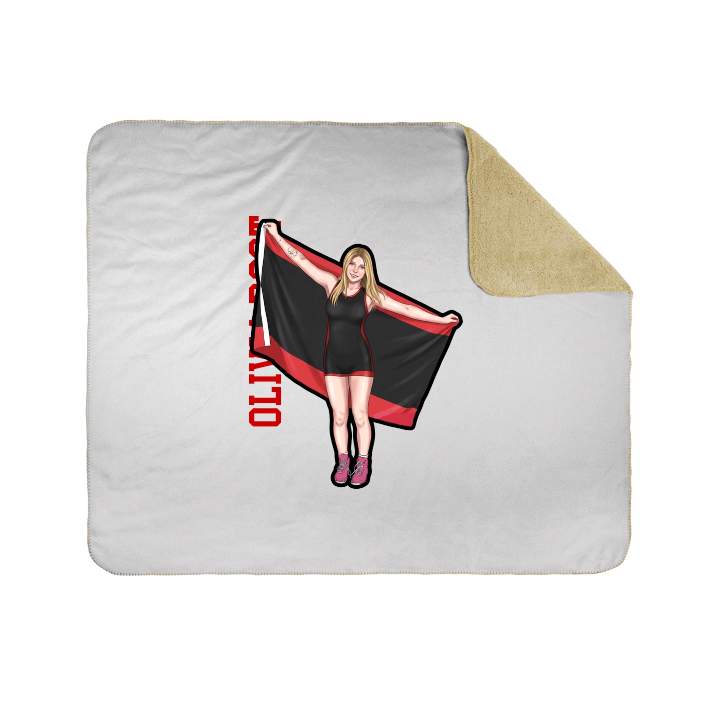 Throw Blanket — Name Vertical in White